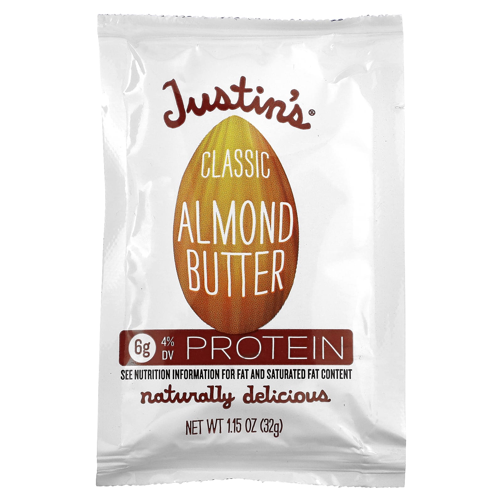 Justin's Nut Butter, Classic Almond Butter, 10 Squeeze Packs, 1.15 oz