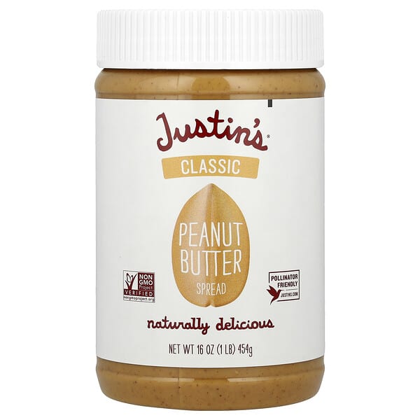 Justin's Nut Butter, 클래식 피넛 버터, 16 온스 (454 그램)