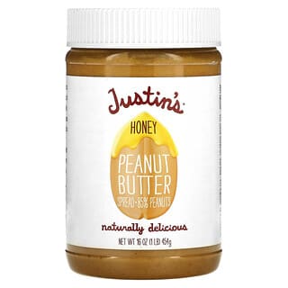 Justin's Nut Butter, ハニーピーナッツバターブレンド, 16オンス (454 g)