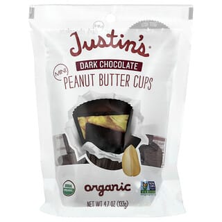 Justin's Nut Butter, органический темный шоколад в мини-печенье, с арахисовой пастой, 133 г (4,7 унции)