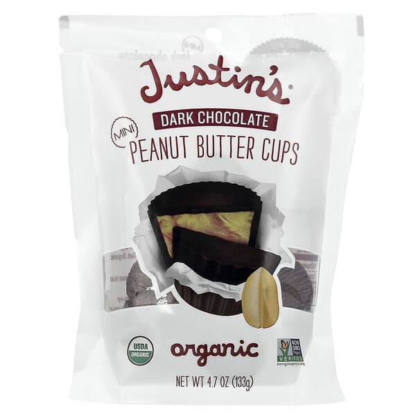 Justin's Nut Butter, 有機迷你花生醬杯，黑巧克力味，4.7 盎司（133 克）