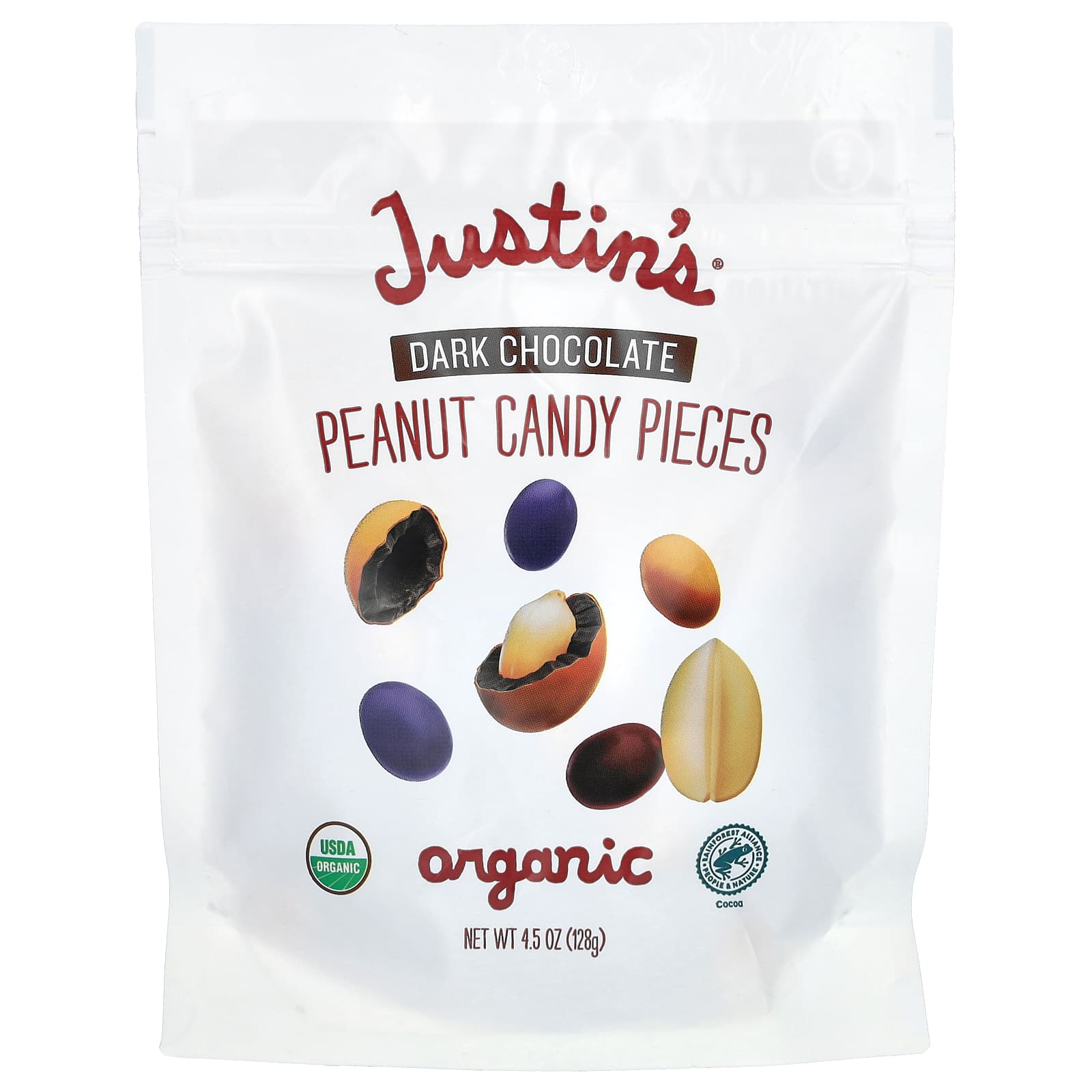 Justin S Nut Butter Organic Peanut Candy Pieces Dark Chocolate