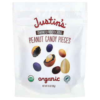 Justin's Nut Butter, Trozos de caramelo de maní orgánico, Chocolate negro, 128 g (4,5 oz)