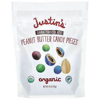 Justin's Nut Butter, Organic Peanut Butter Candy Stücke, Bio-Erdnussbutter-Süßigkeitsstücke, dunkle Schokolade, 128 g (4,5 oz.)