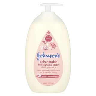 Johnson's Baby, Skin Nourish Moisturizing Lotion, feuchtigkeitsspendende Lotion, Kokosnuss und Geißblatt, 500 ml (16,9 fl. oz.)