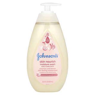 Johnson's Baby, Skin Nourish Moisture Wash, feuchtigkeitsspendendes Waschgel für die Haut, Kokosnuss und Geißblatt, 600 ml (20,3 fl. oz.)