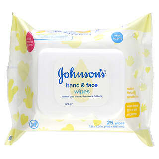 Johnson's Baby, Hand & Face Wipes, 25 Wipes