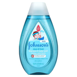 Johnson's Baby, للأطفال، نظيف ومنعش، شامبو وغسول جسم، 13,6 أوقية سائلة (400 مل)