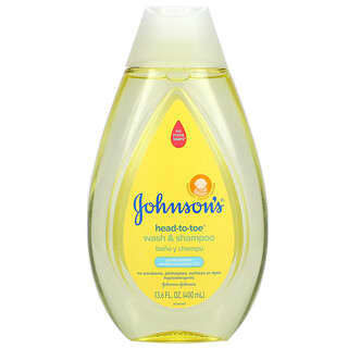 Johnson's Baby, Gel de ducha y champú de pies a cabeza, Recién nacido, 400 ml (13,6 oz. Líq.)