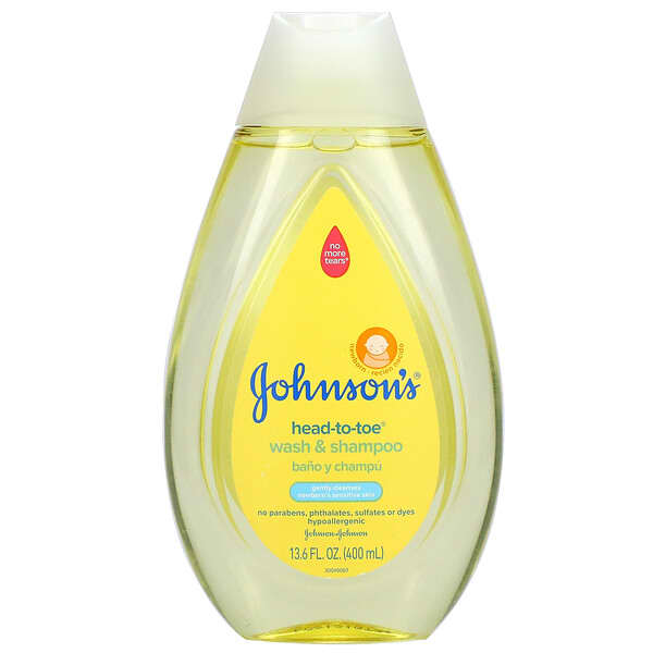 Johnson & Johnson, 從頭到腳，洗髮沐浴露，新生兒，13.6 液量盎司（400 毫升）