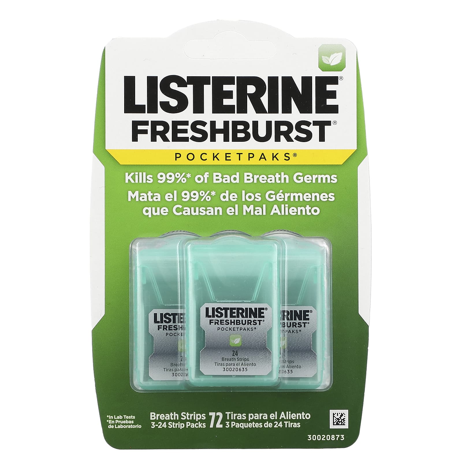 Listerine, Pocketpaks, Fresh Burst, 3 Pack, 24 Strip Each