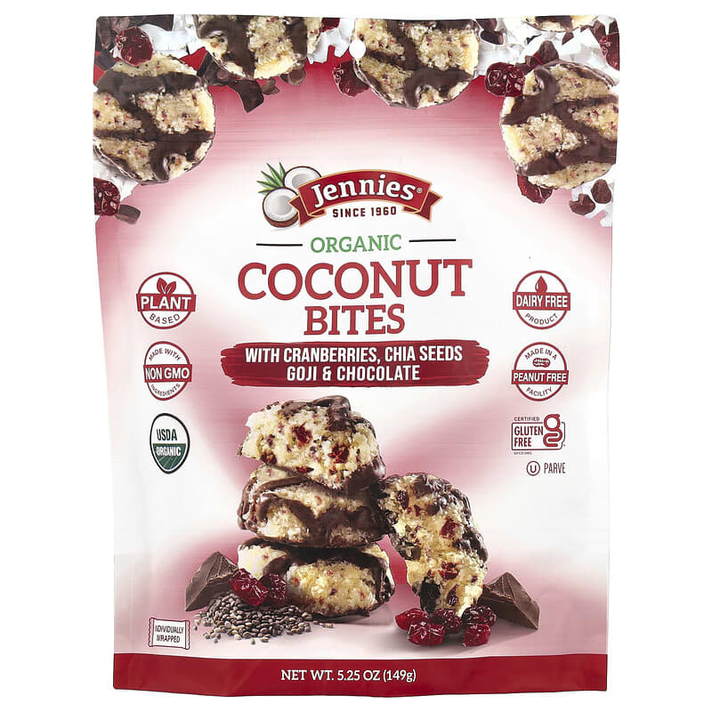 【海外輸入】 with Bites, Coconut Organic Cranberries, Goji Seeds, Chia トートバッグ