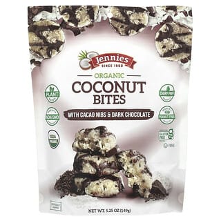 Jennies Macaroons, Organic Coconut Bites, with Cacao Nibs & Dark Chocolate, 5.25 oz (149 g)