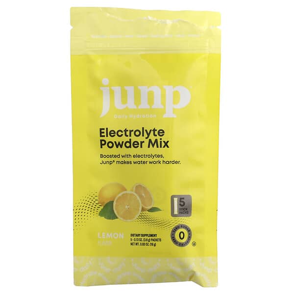 Electrolyte Powder Mix, Lemon, 5 Stick Packs, 0.13 oz (3.6 g) Each