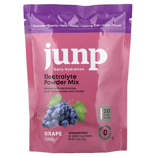 JUNP Hydration, Electrolyte Powder Mix, Grape, 20 Stick Packs, 0.13 oz (3.6 g) Each