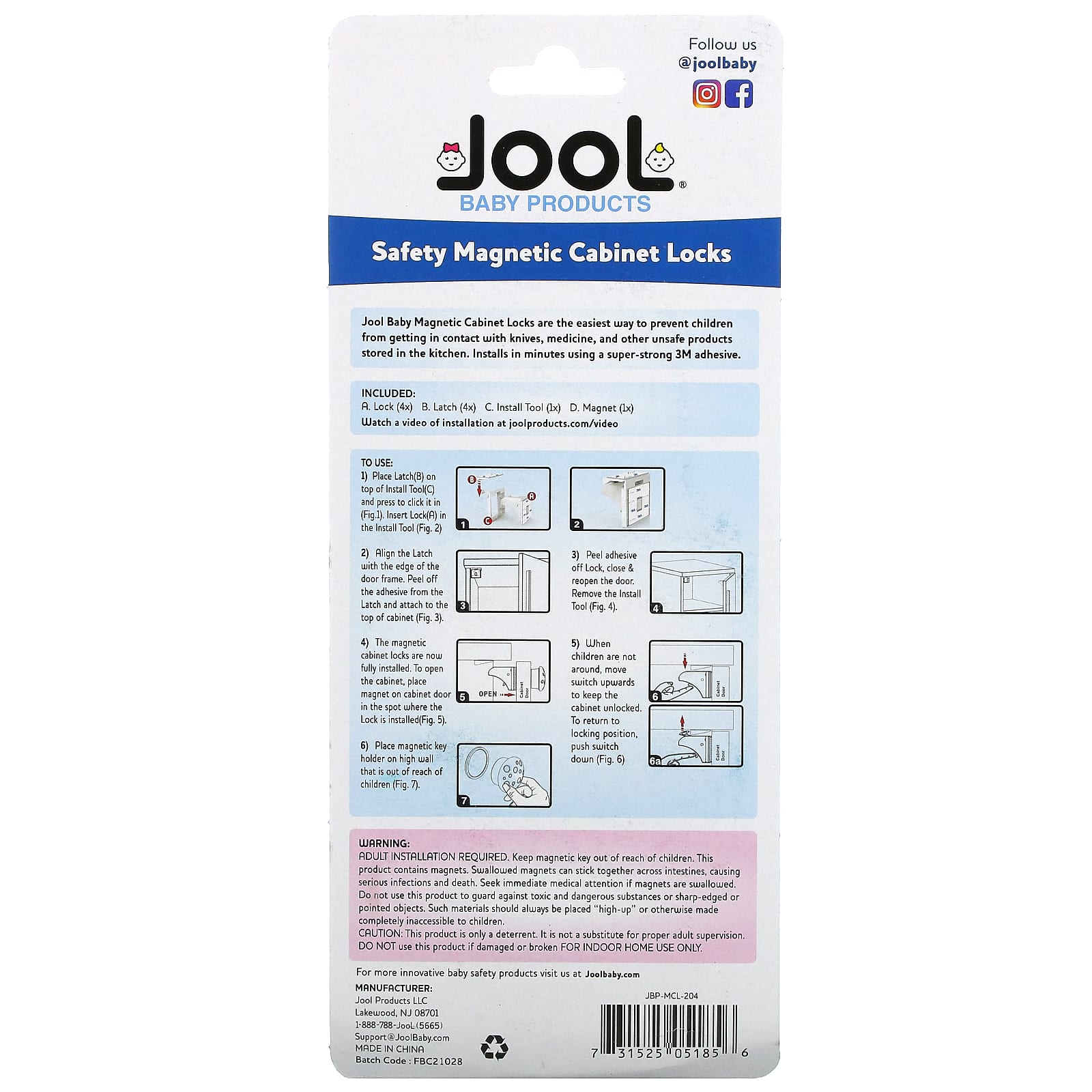 Jool Baby Products, Safety Locks, 4 + 1 Pack