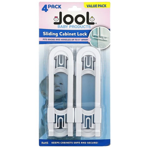 Jool Baby Products, Sliding Cabinet Lock, 4 Pack