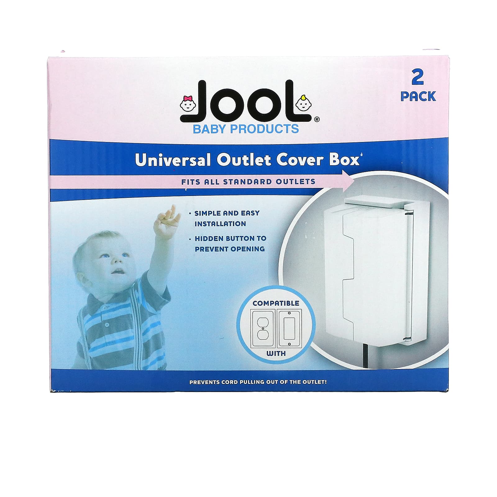 Jool Baby Products, Universal Outlet Cover Box, 2 Pack