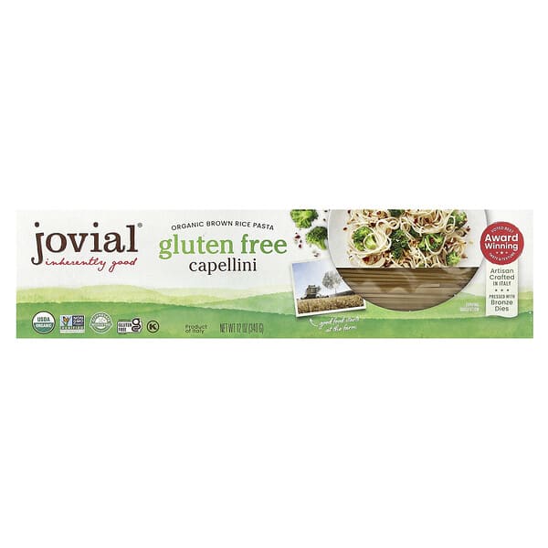 Jovial, Organic Brown Rice Pasta, Capellini, 12 oz (340 g) — product photo 1
