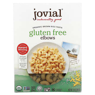 Jovial, Pasta de arroz integral orgánica, coditos, sin gluten, 12 oz (340 g)