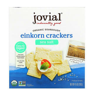 Jovial, Crackers de levain panaire d'épeautre biologiques, sel de mer, 128 g (4,5 oz)
