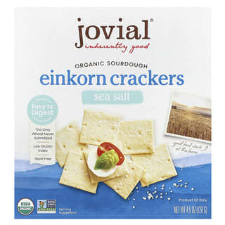 Jovial, Crackers de levain panaire d'épeautre biologiques, sel de mer, 128 g (4,5 oz)