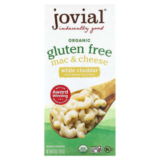 Jovial, Macarrones con queso orgánico sin gluten, Cheddar blanco`` 170 g (6 oz)