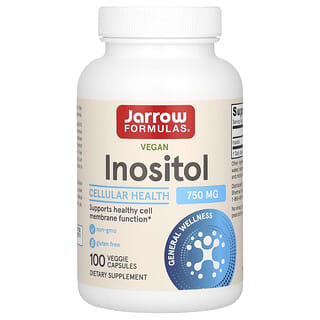 Jarrow Formulas, Inositol vegano, 750 mg, 100 cápsulas vegetales