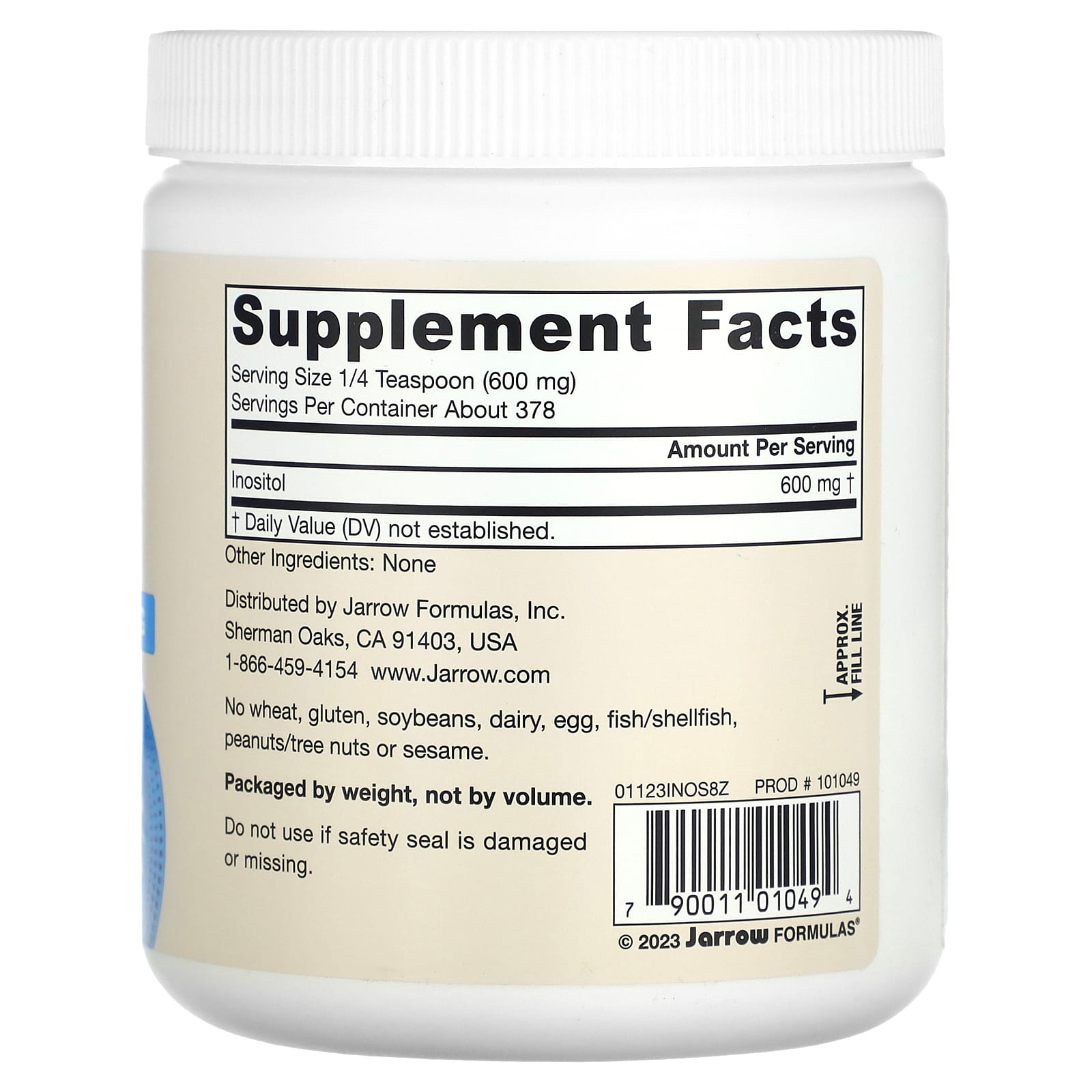 Jarrow Formulas, 이노시톨, 600mg, 227g(8oz)