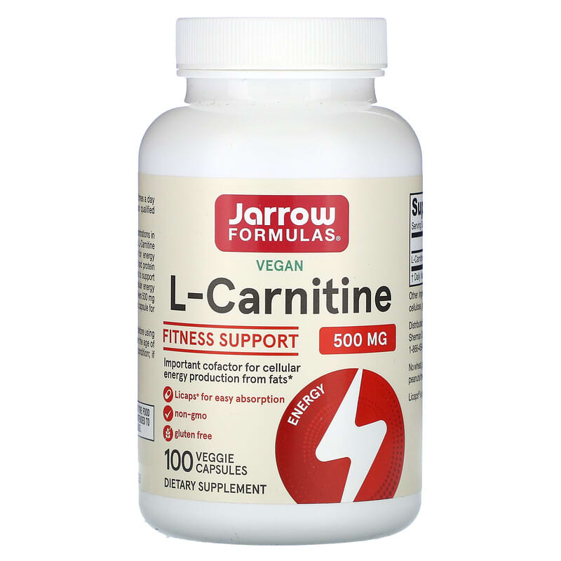 Aliments vitaux L-Carnitine pure 1000mg 180 capsules végétaliennes