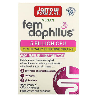 Jarrow Formulas, Vegan Fem Dophilus, 5 Billion CFU, 30 Vegetarian Capsules
