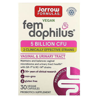 Jarrow Formulas, Dophilus femenino vegano, 5000 millones de UFC, 30 cápsulas vegetales