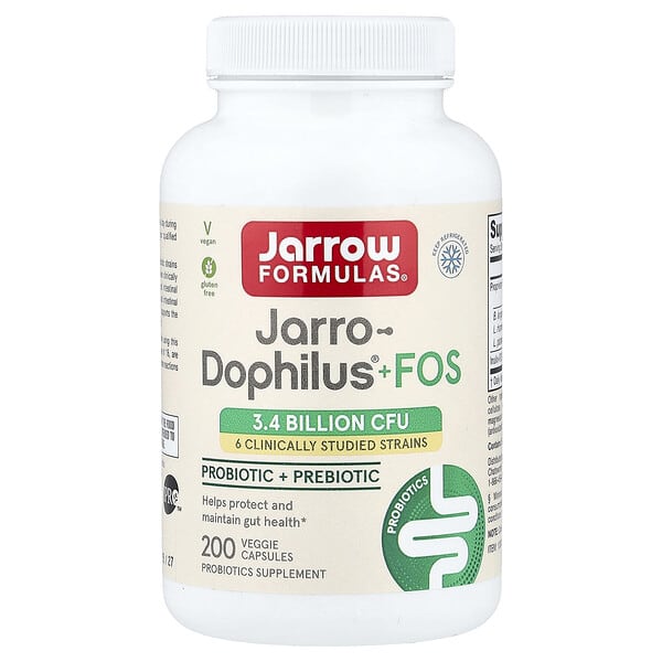 Jarrow Formulas, 비건 Jarro-Dophilus® 플러스 FOS, 베지 캡슐 200정