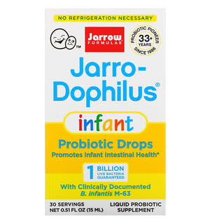 Jarrow Formulas, Jarro-Dophilus，嬰兒，益生菌滴劑，10 億，0.51 盎司（15 毫升）