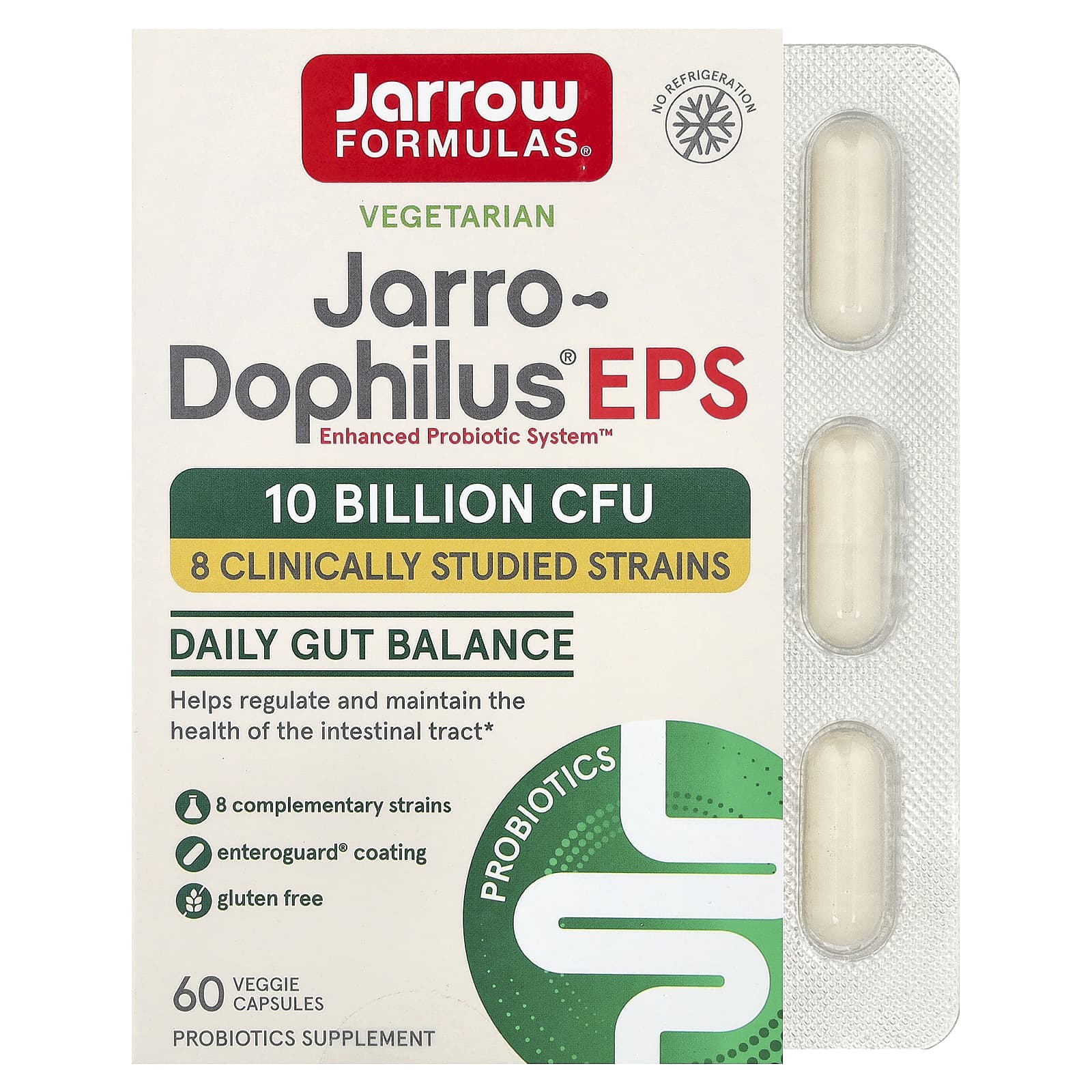 Jarrow Formulas, Jarro-Dophilus® EPS, 60 растительных капсул (5 млрд КОЕ в 1 капсуле)