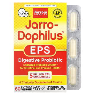 Jarrow Formulas, Jarro-Dophilus EPS، بروبيوتيك هضمي، 5 مليار، 60 كبسولة نباتية من Enteroguard