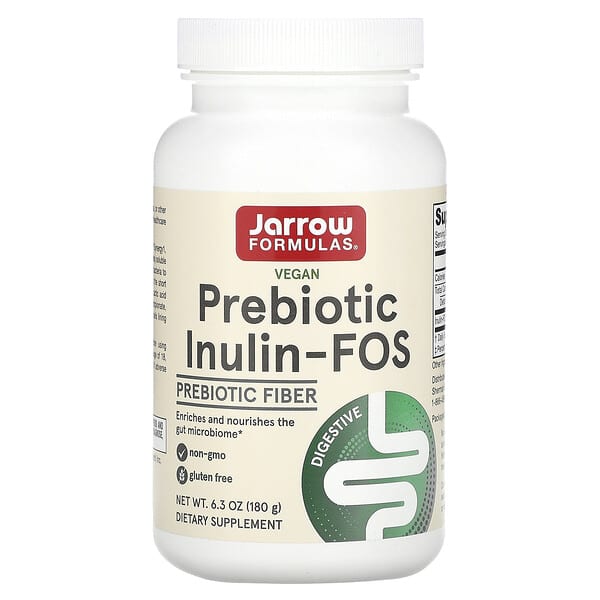 Jarrow Formulas, Inulina prebiótica FOS en polvo, 180 g (6,3 oz)