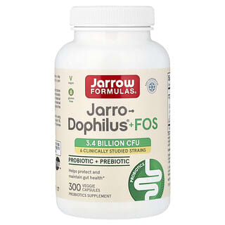 Jarrow Formulas, Vegan Jarro-Dophilus® Plus FOS, 300 Veggie Capsules