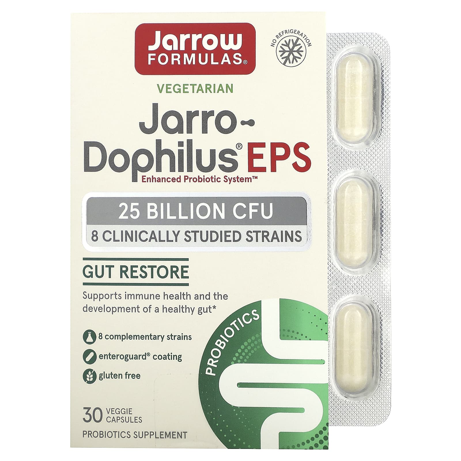 Jarro-Dophilus EPS，250 億CFU，30 粒素食膠囊