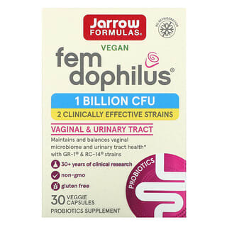 Jarrow Formulas, Fem Dophilus, Probióticos 1 Bilhão de UFCs, 30 Cápsulas Vegetais