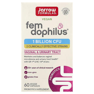 Jarrow Formulas, Fem Dophilus, веганские пробиотики для женщин, 1 млрд КОЕ, 60 растительных капсул