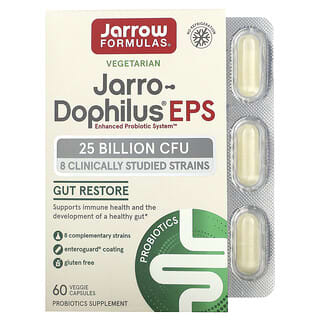 Jarrow Formulas, Jarro-Dophilus EPS, пробиотики, 25 млрд, 60 вегетарианских капсул с технологией Enteroguard