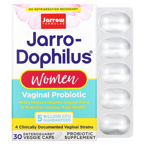 Jarrow Formulas, Jarro-Dophilus, вагинальный пробиотик, для женщин, 5 млрд КОЕ, 30 вегетарианских капсул