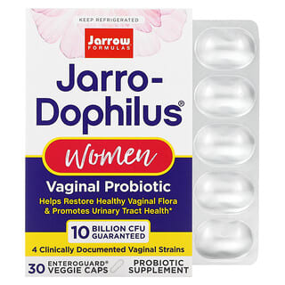 Jarrow Formulas, مكمل Jarro-Dophilus، بروبيوتيك مهبلي، للنساء، 10 مليار، 30 كبسولة نباتية من Enteroguard