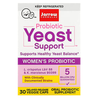Jarrow Formulas, Probiotic Yeast Support, Women’s Probiotic, 5 Billion CFU, 30 Delayed Release Veggie Caps