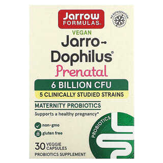 Jarrow Formulas, Jarro-Dophilus vegano, Prenatal, 6000 millones de UFC, 30 cápsulas vegetales