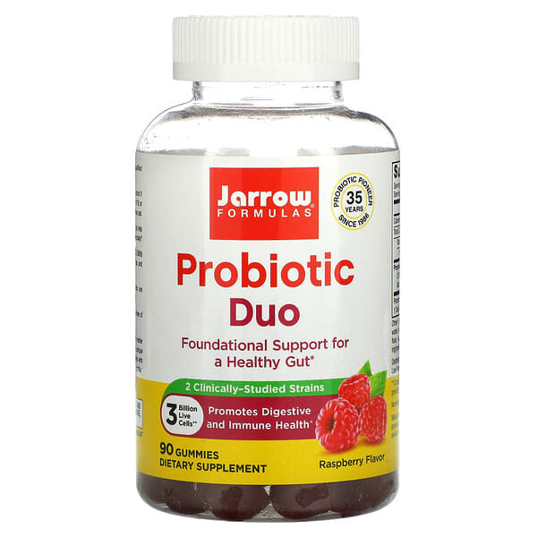 Jarrow Formulas, Duo de probiotiques, Framboise, 3 milliards, 90 gommes