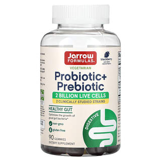Jarrow Formulas, Probiotic + Prebiotic, Blackberry, 2 Billion, 90 Gummies
