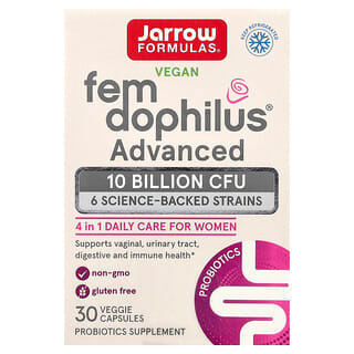 Jarrow Formulas（ジャロウフォーミュラズ）, ヴィーガンFem Dophilus®（フェムドフィルス）アドバンスト、ベジカプセル30粒