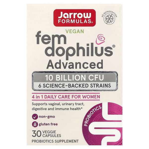Jarrow Formulas, Vegan Fem Dophilus®, Advanced, 30 Veggies Capsules — product photo 1